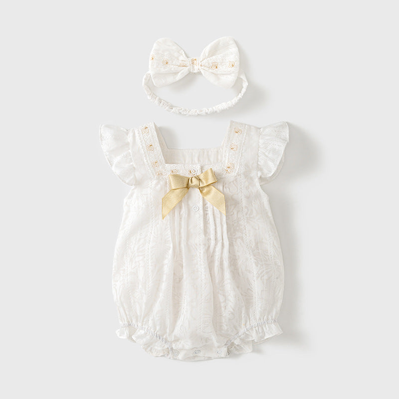 Short-Sleeve Snap Jumpsuit