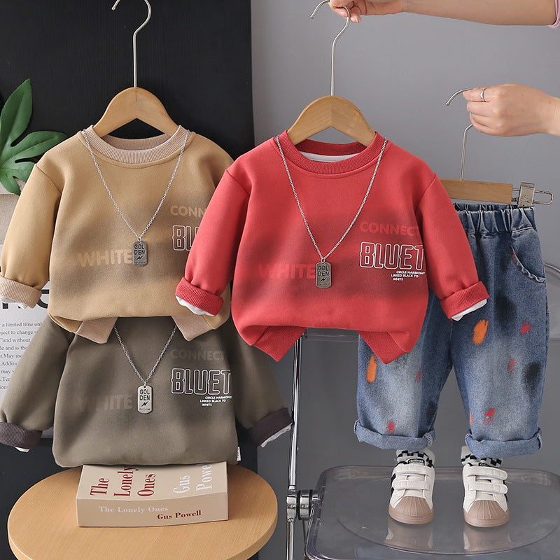 Two piece hoodie set for baby clothes