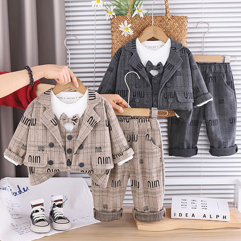 Baby clothes British suit three piece set
