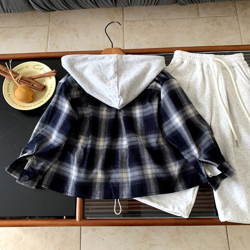 Checkered shirt clothes baby tops casual jackets