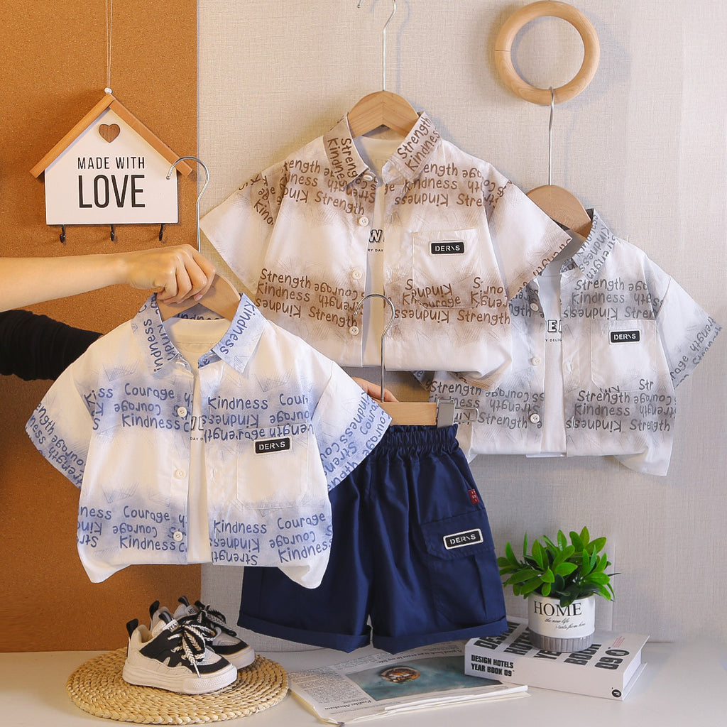 Letter shirt three piece set of baby clothes