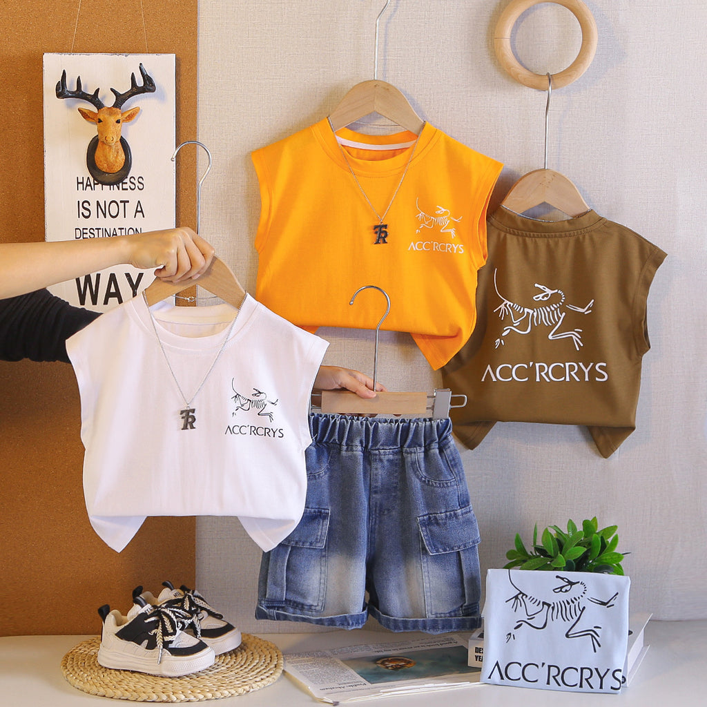 Baby clothes thin sleeveless two-piece set