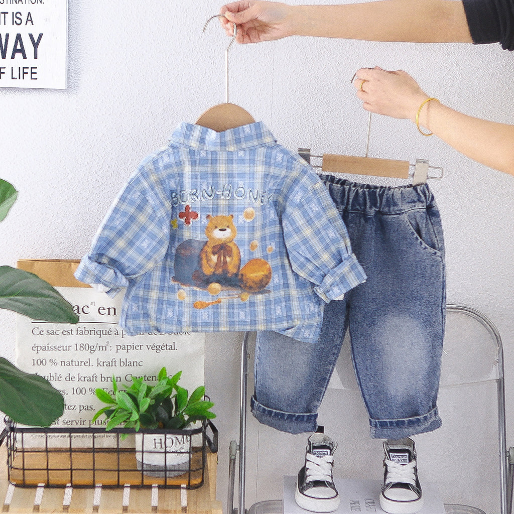 Cozy Plaid Long-Sleeve 3-Piece Set