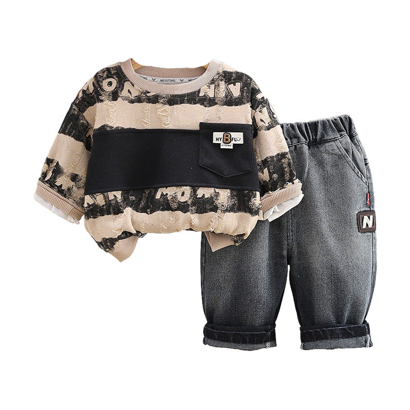 Cozy Stripe Hoodie & Pants Set