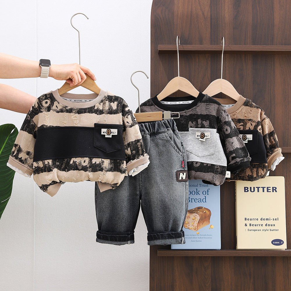 Cozy Stripe Hoodie & Pants Set