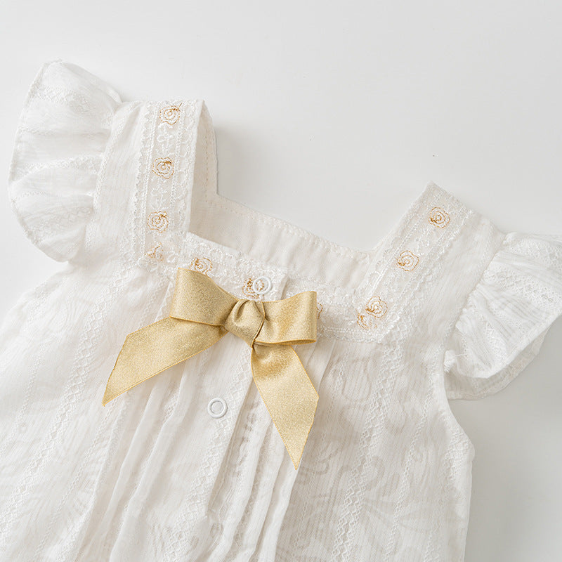 Short-Sleeve Snap Jumpsuit