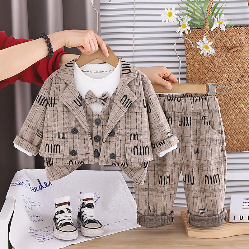 Baby clothes British suit three piece set