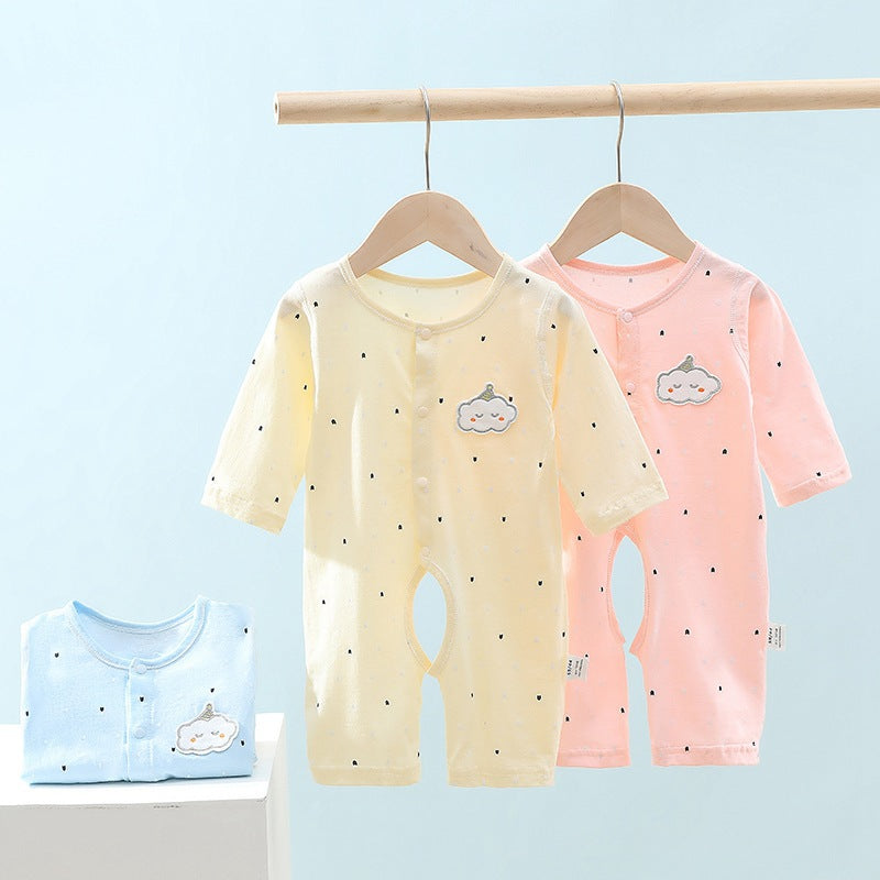 Pure Cotton Snap-Bottom Baby Romper