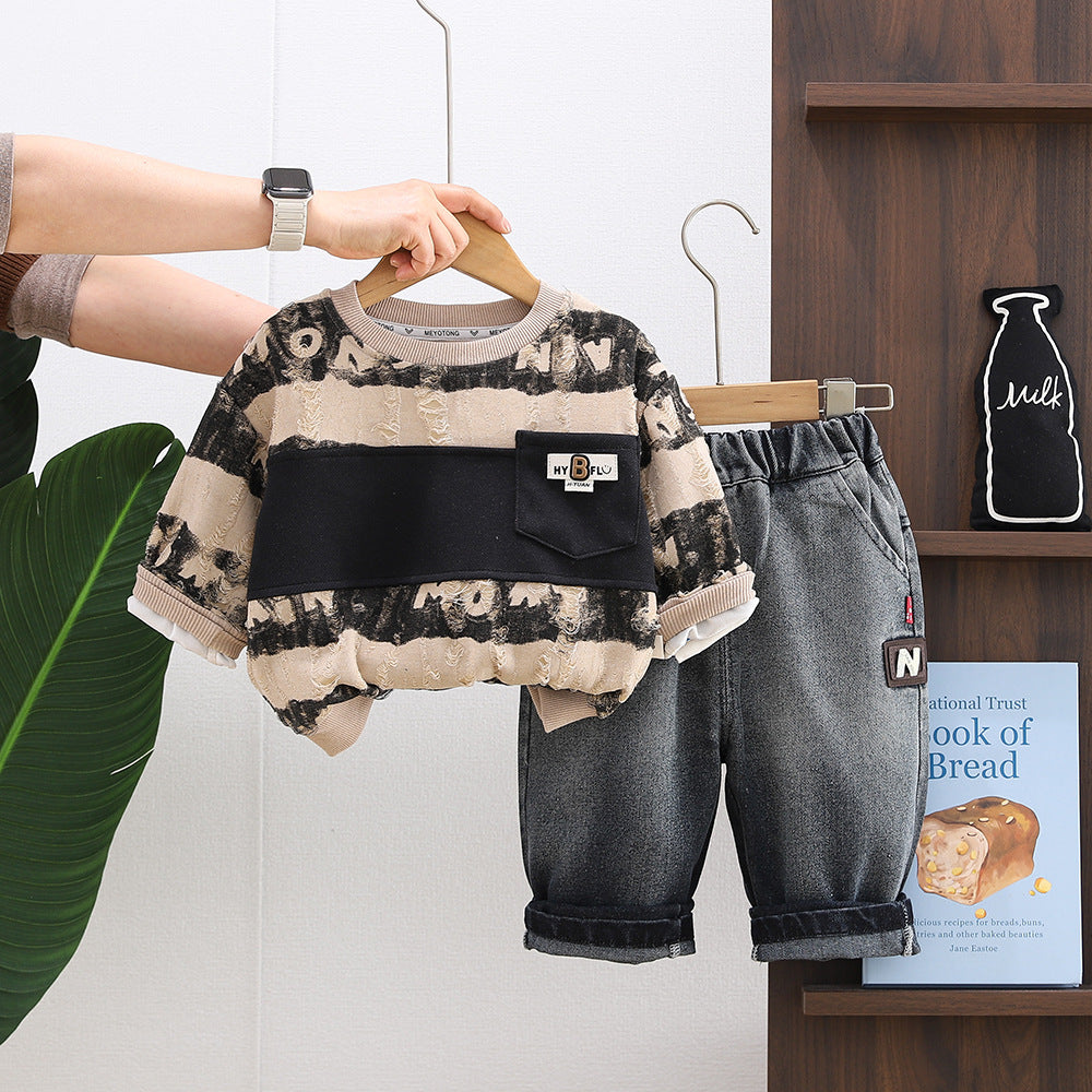 Cozy Stripe Hoodie & Pants Set