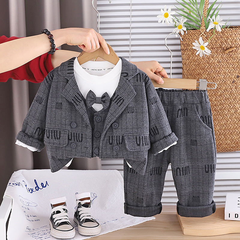 Baby clothes British suit three piece set