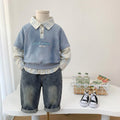 Long sleeved two-piece baby clothes for boys