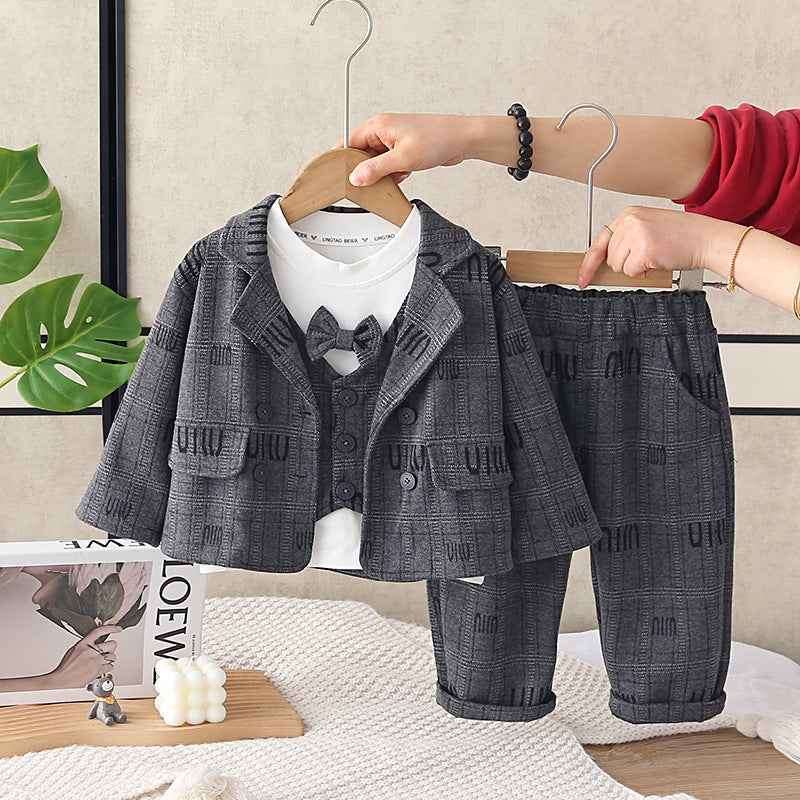 Baby clothes British suit three piece set