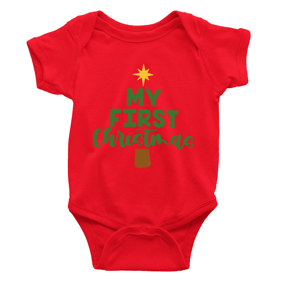 Baby's short sleeve cotton romper by Cozy Cub, breathable one-piece for everyday comfort, suitable for 0-3 months.