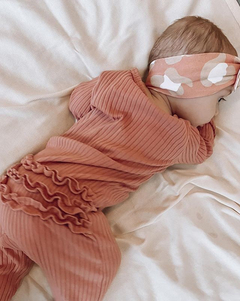 Cozy Cub orange long sleeve baby romper made of soft cotton, perfect for autumn and winter, designed for crawling and comfort.
