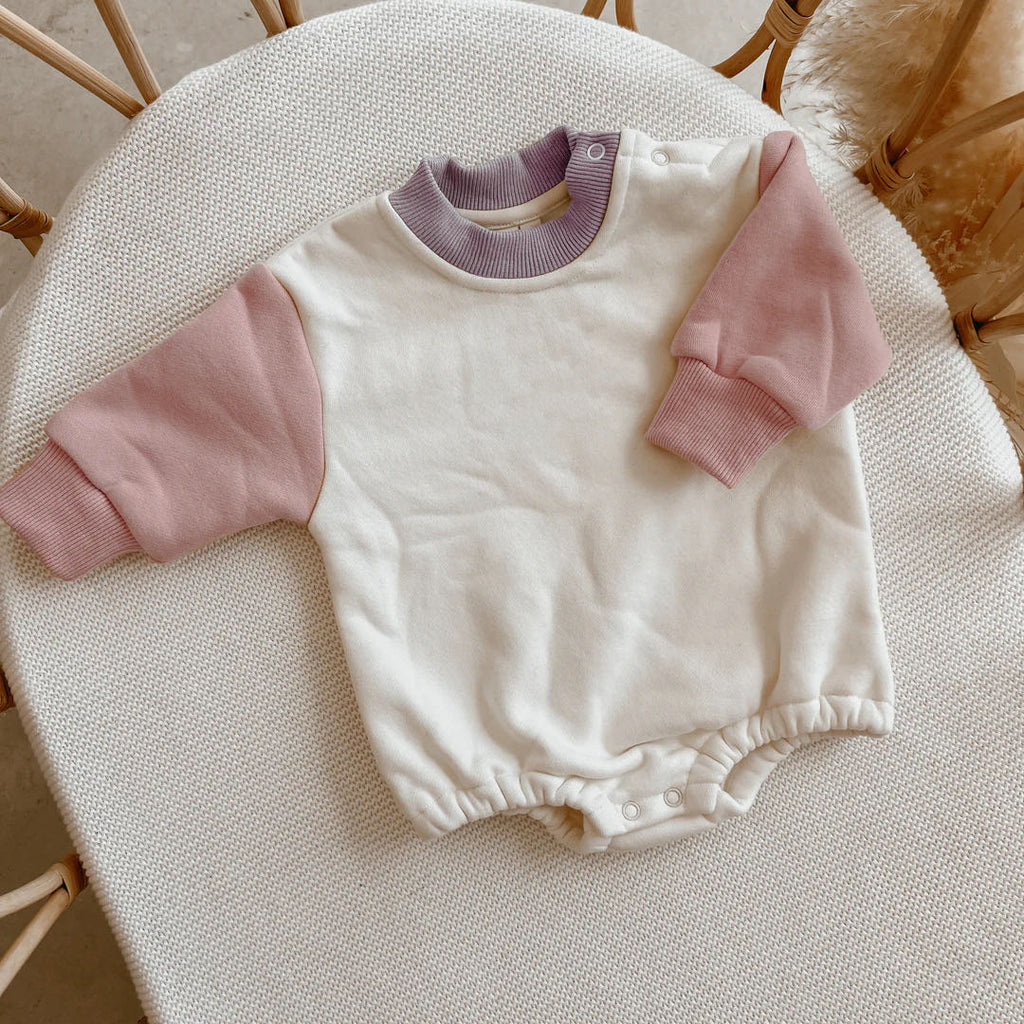 Pink Cozy Cub Baby Class A Romper for 0-3 months, premium soft outerwear with long sleeves and 59cm length for newborn comfort.