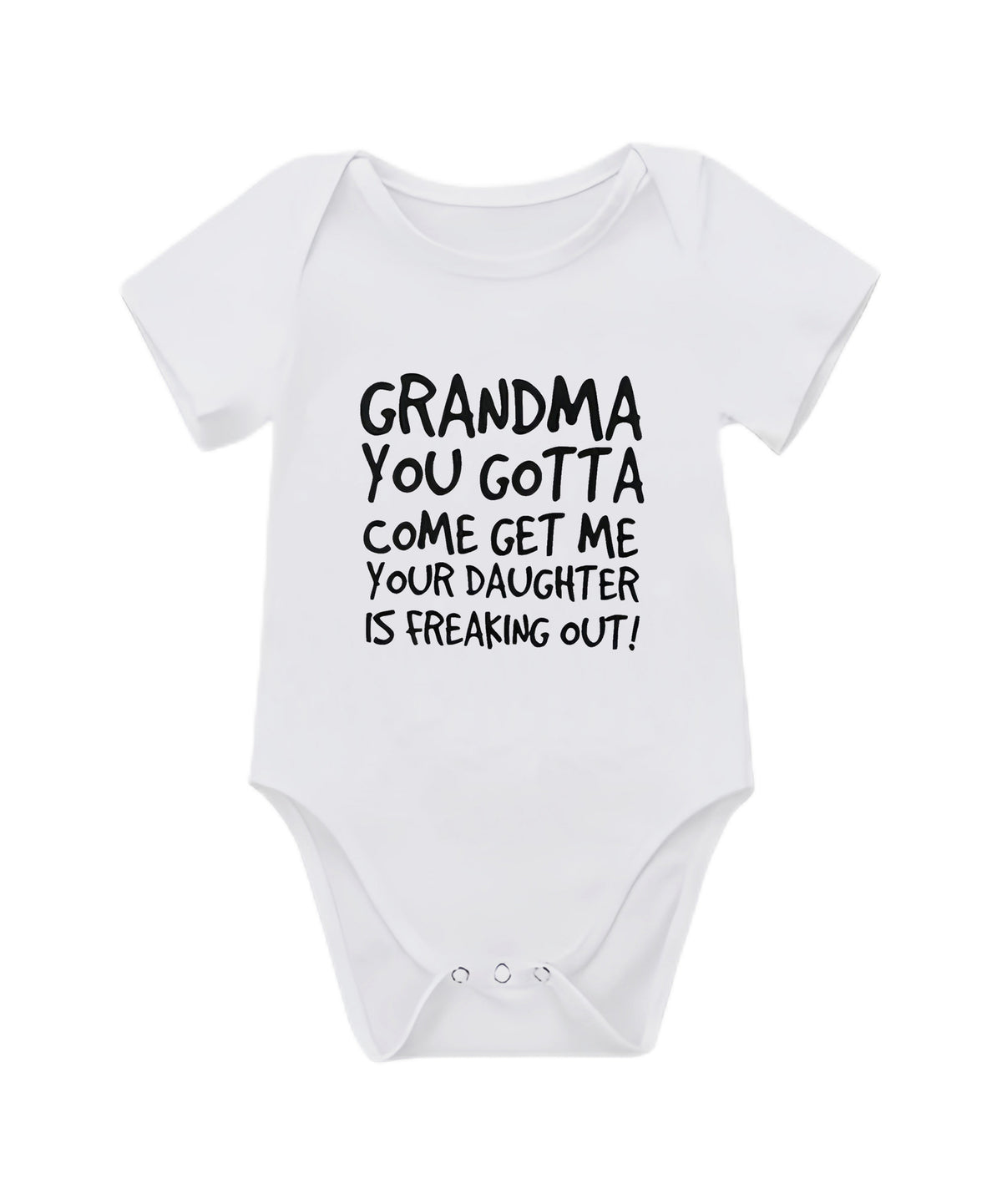Baby girl wearing Cozy Cub Summer Romper, soft modal, short sleeve one-piece for 0-3 months, light and comfortable for summer.