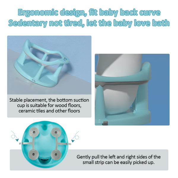 Blue Cozy Cub Baby Bath Chair providing safe, supportive infant bathing support with ergonomic design and secure grip.