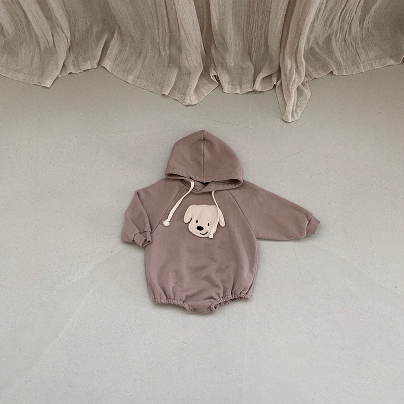 Cozy Cub brown baby sweater bodysuit, cute knit one-piece romper for infants, made of soft cozy fabric, perfect for little ones.