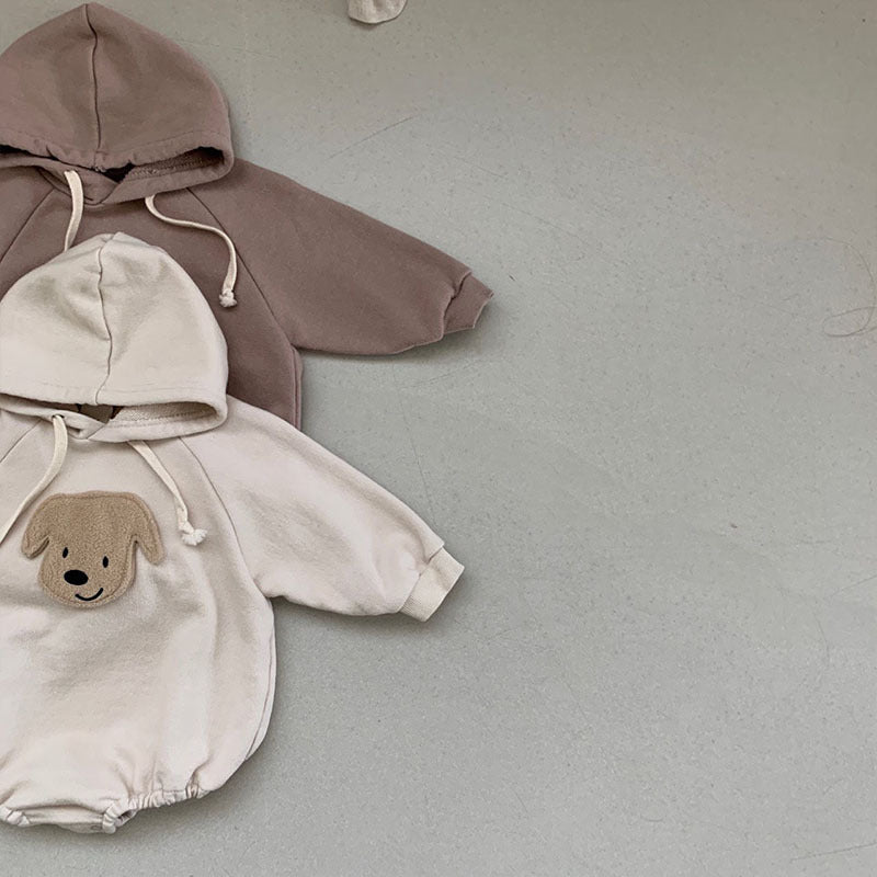 Cozy Cub baby sweater bodysuit in brown, a cute knit one-piece romper for infants, featuring a cozy, soft knit design.