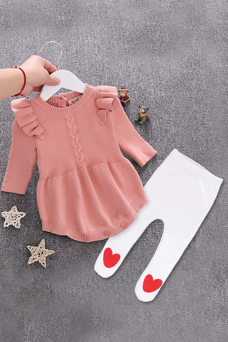 Pink Cozy Cub baby cotton romper, soft and breathable one-piece apparel for everyday wear, suitable for 80cm-sized infants.