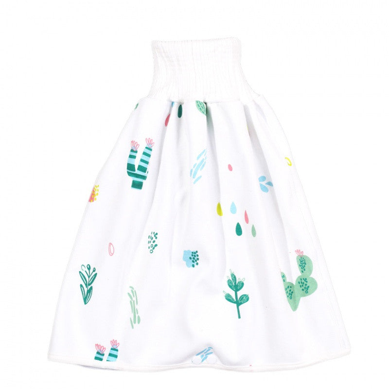 Cute Cozy Cub baby diaper skirt with layered fabric, designed for girls, featuring adorable animal party print on soft baby clothing.
