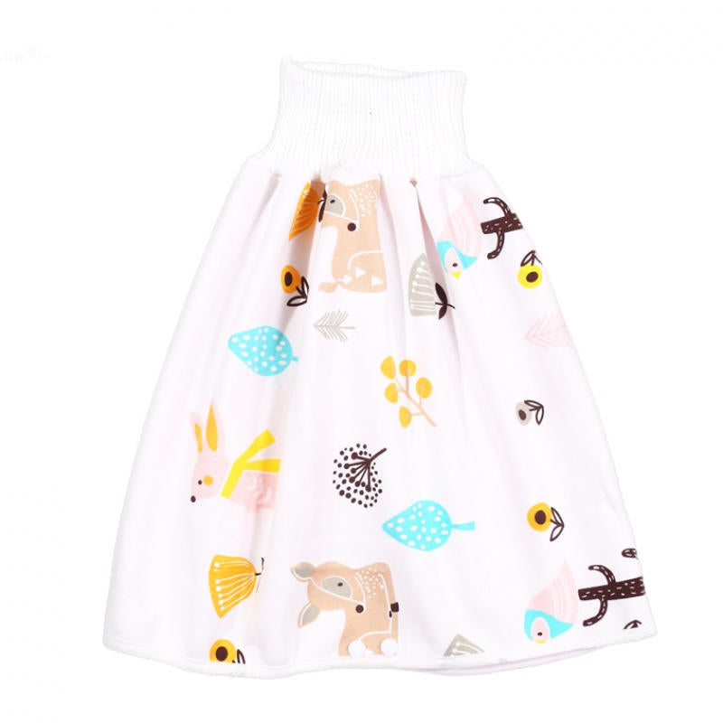 Cozy Cub baby diaper skirt for girls, featuring a cute layered design and animal party print, made of soft baby clothing fabric.