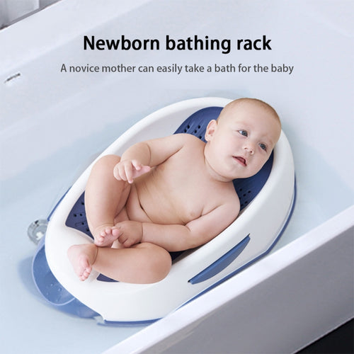Blue Cozy Cub Baby Bath Stand for newborn toiletries, featuring an organized bath accessory storage solution.