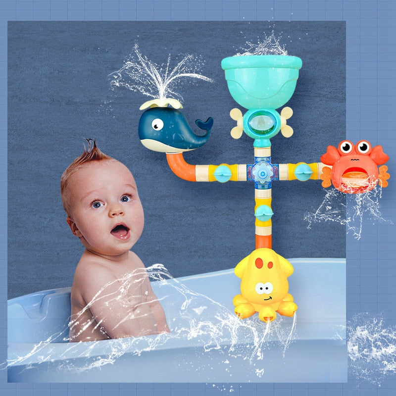 Cozy Cub baby bath toy set featuring an octopus and crab water spray toys for bath time fun.