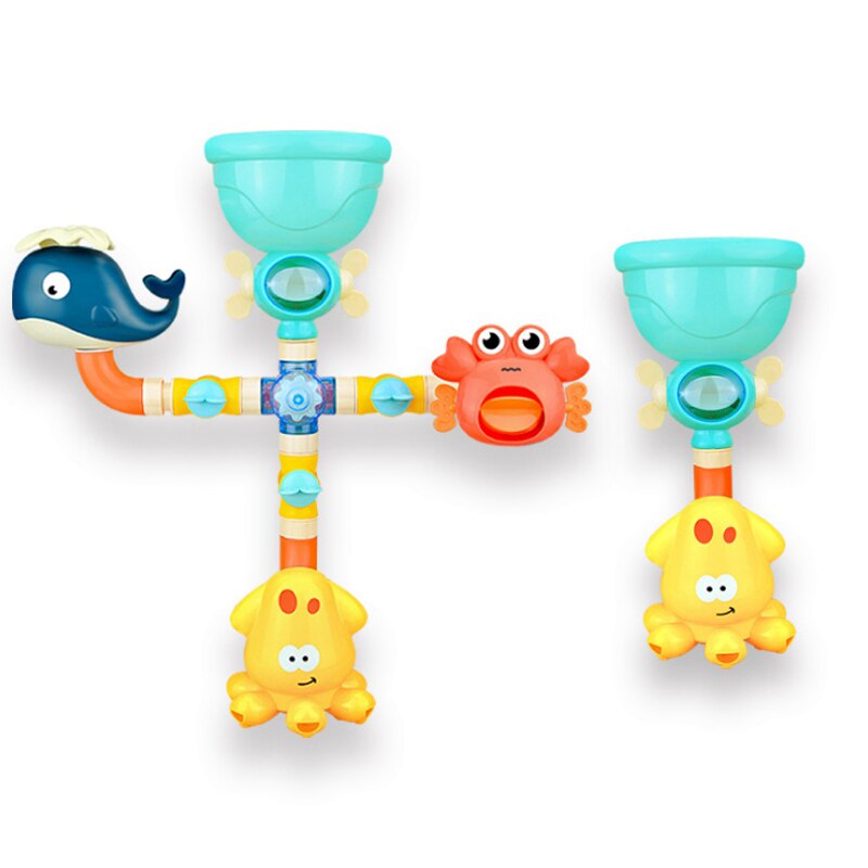 Cozy Cub baby bath toy set featuring an octopus and crab water spray toys for bath time fun.