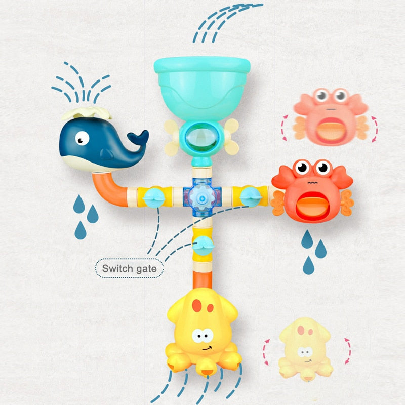 Cozy Cub Baby Bath Toy Set featuring an octopus and crab water spray toys for fun bath time play.