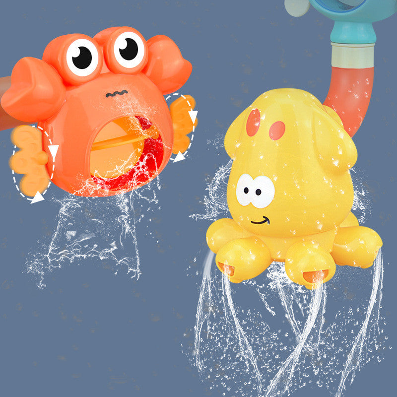 Cozy Cub Baby Bath Toy Set featuring a colorful octopus and crab water spray toys for kids' bath time fun.