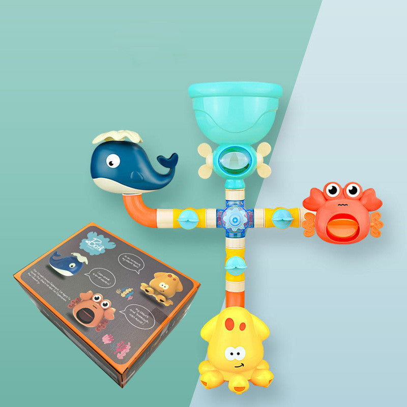 Cozy Cub baby bath toy set with colorful octopus and crab water spray toys for bath time fun.