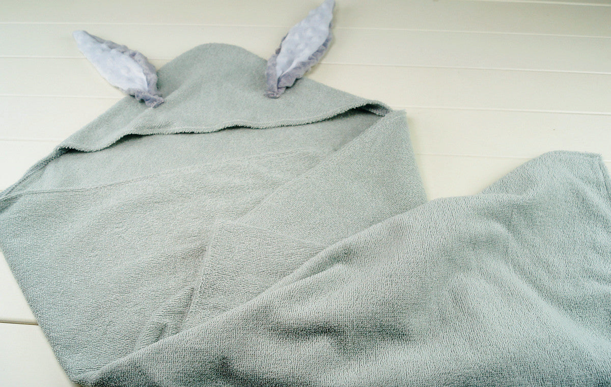 Cozy Cub baby hooded bath towel featuring an elephant design, soft wrap blanket for newborns, ideal for bath time comfort.