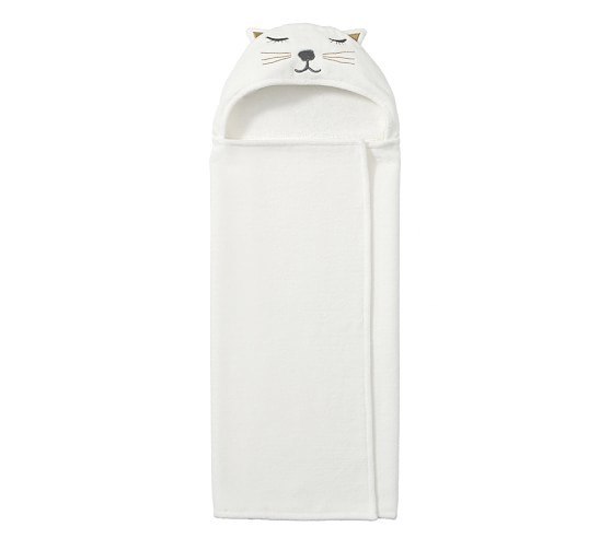 Cozy Cub baby hooded towel featuring a lion and cat design, soft bath wrap for infants with animal hooded accents.