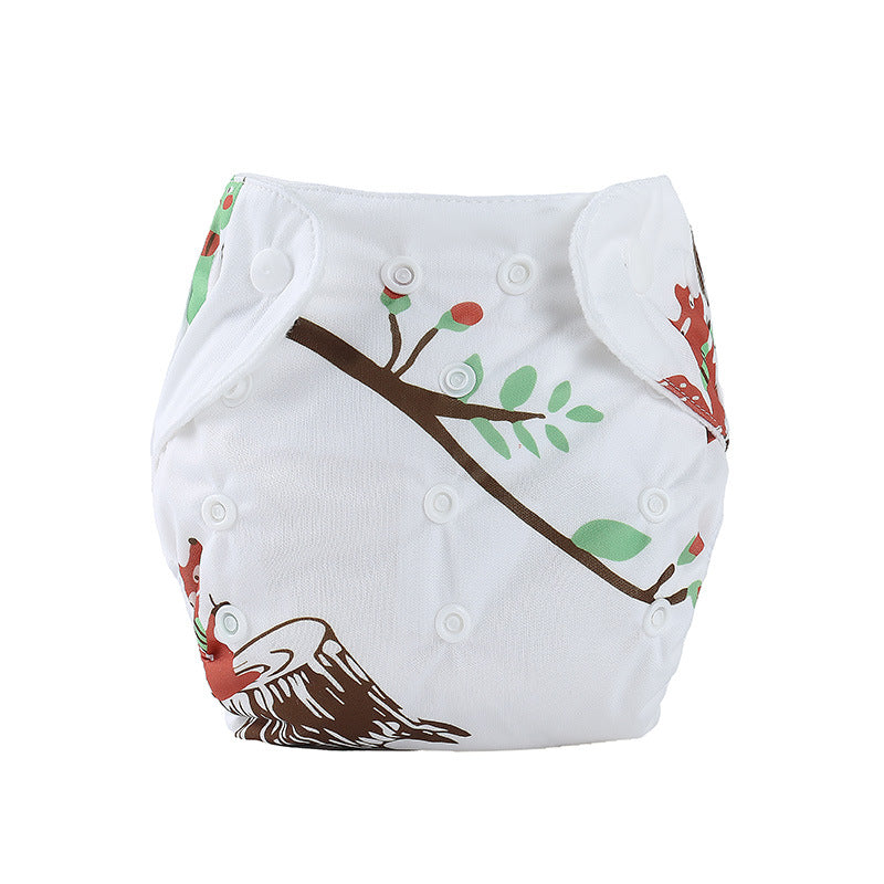 Cozy Cub cartoon baby cloth diaper featuring a cute fox design, reusable and soft for comfortable, eco-friendly baby care.