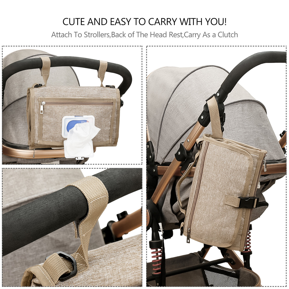 Gray Cozy Cub folding waterproof baby diaper pad, portable changing mat for easy diaper changes on the go.