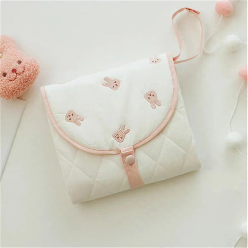 Cozy Cub portable baby diaper changing pad, foldable waterproof mat with bear design, 50x70cm, ideal for on-the-go diaper changes.