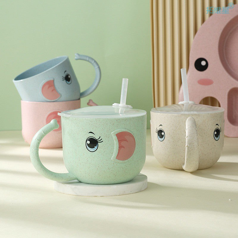 Beige Cozy Cub baby spill-proof silicone straw feeding bottle with soft silicone straw for convenient feeding.