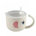 Cozy Cub Baby Straw Mug, spill-proof silicone feeding bottle in beige, designed for easy feeding and grip for little ones.