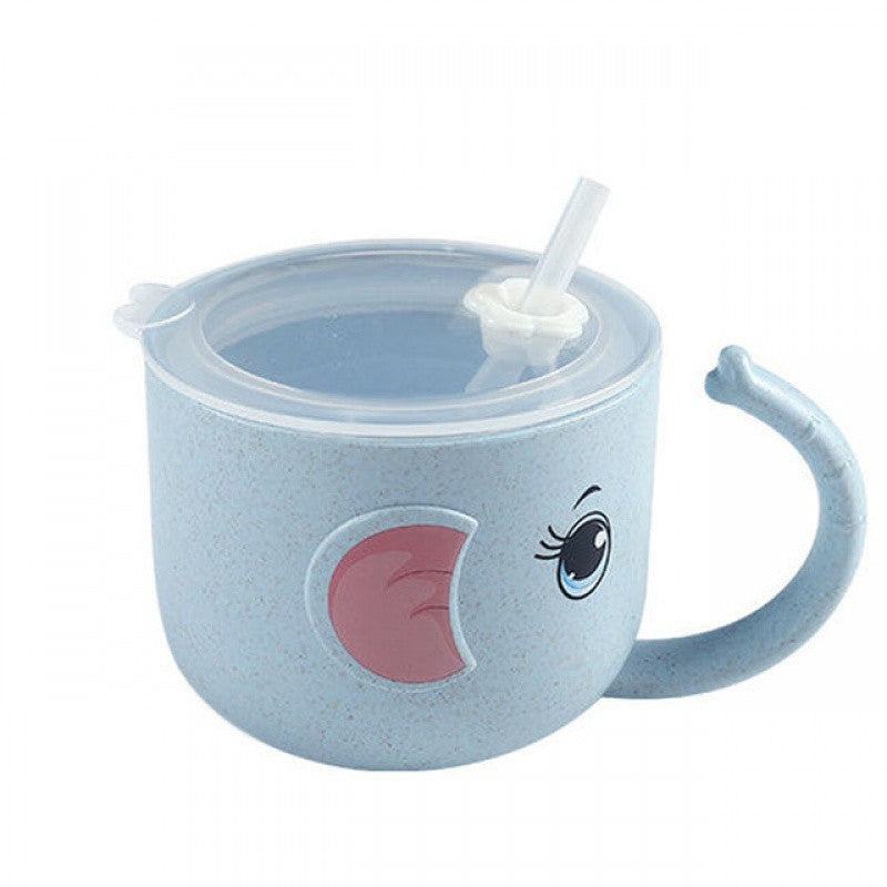 Cozy Cub Baby Straw Mug, beige spill-proof silicone feeding bottle for infants with a built-in straw and ergonomic design.