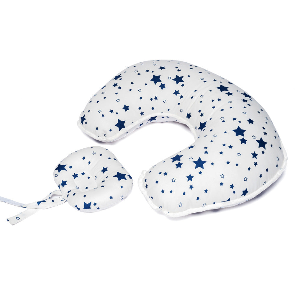 Blue Cozy Cub U-shape nursing pillow for breastfeeding support, providing comfort for mothers during feeding.