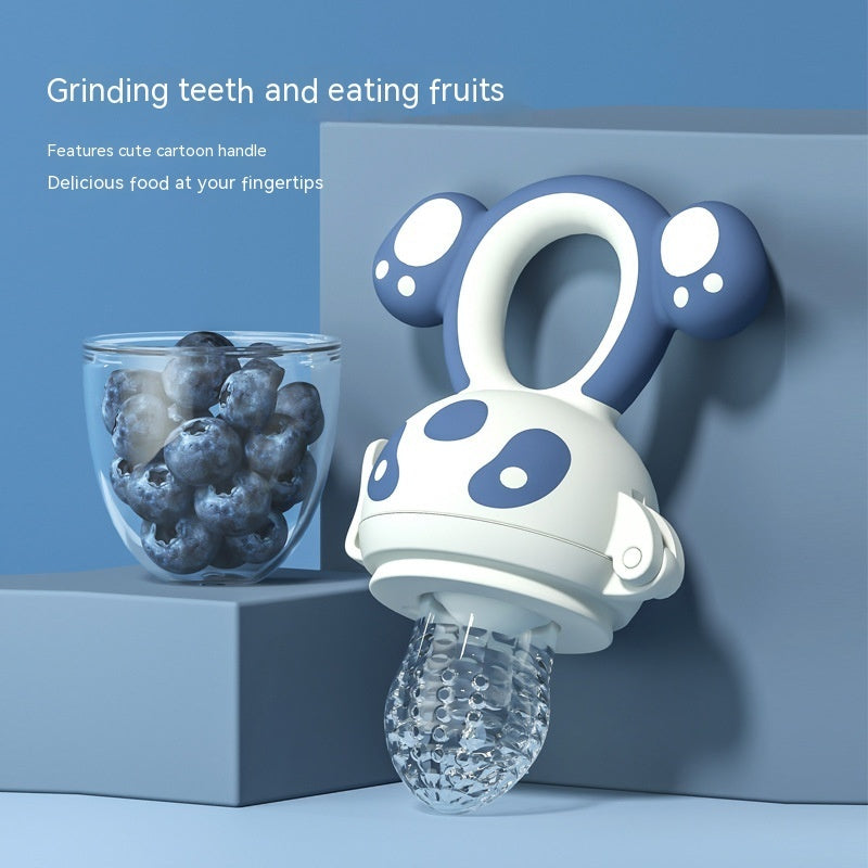 Cozy Cub Baby Fruit Feeder Teether with silicone mesh, molar rod, and pacifier for soothing feeding and teething relief.
