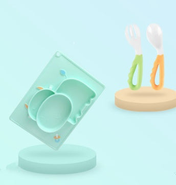 Pink Cozy Cub cartoon suction bowl for infants, silicone feeding dish with cute design, ideal for toddler’s mealtime.