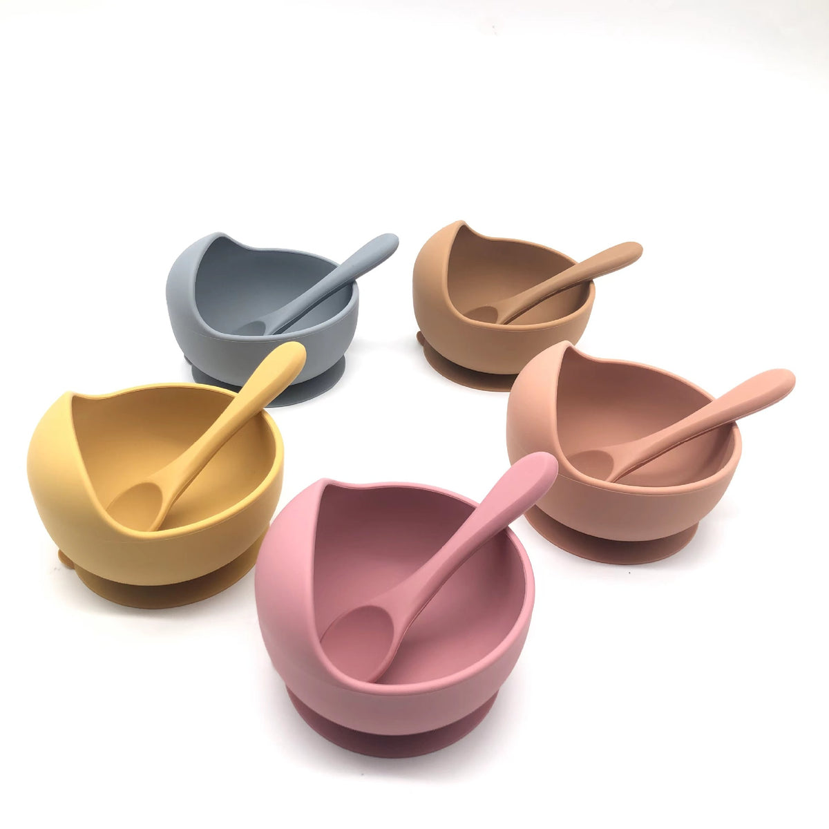 Cozy Cub Baby Silicone Feeding Bowl with non-slip suction cup in purple, designed for safe, easy feeding for infants.