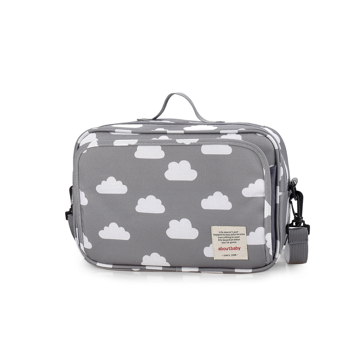 Cozy Cub portable diaper storage mommy bag with nursery organizer for baby outings, featuring multiple compartments and carrying handles.