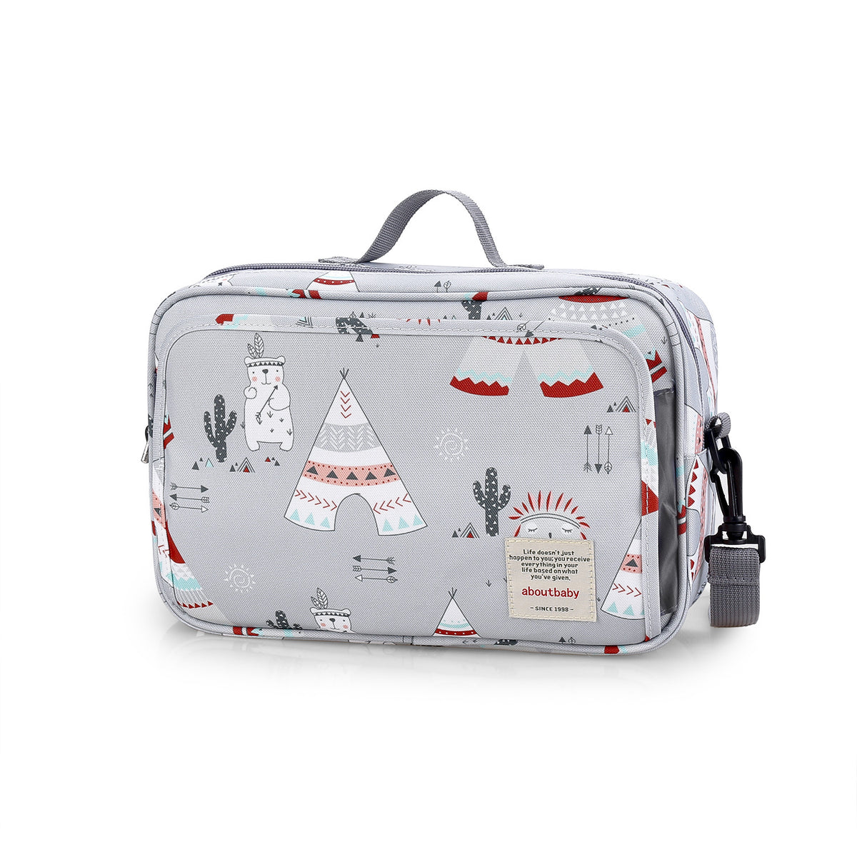 Cozy Cub portable diaper storage mommy bag for baby outings, nursery organizer with multiple compartments and soft handle.