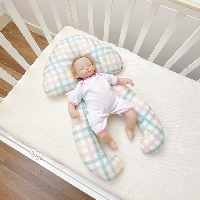 Cozy Cub Baby Soothing Pillow Set with soft cotton fabric, designed for infant sleep comfort, featuring a bear pattern.