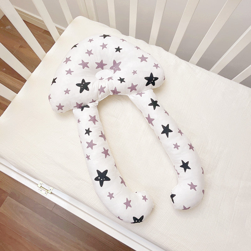 Cozy Cub Baby Soothing Pillow Set with soft cotton sleep pillow for infants, featuring a bear design for gentle comfort.