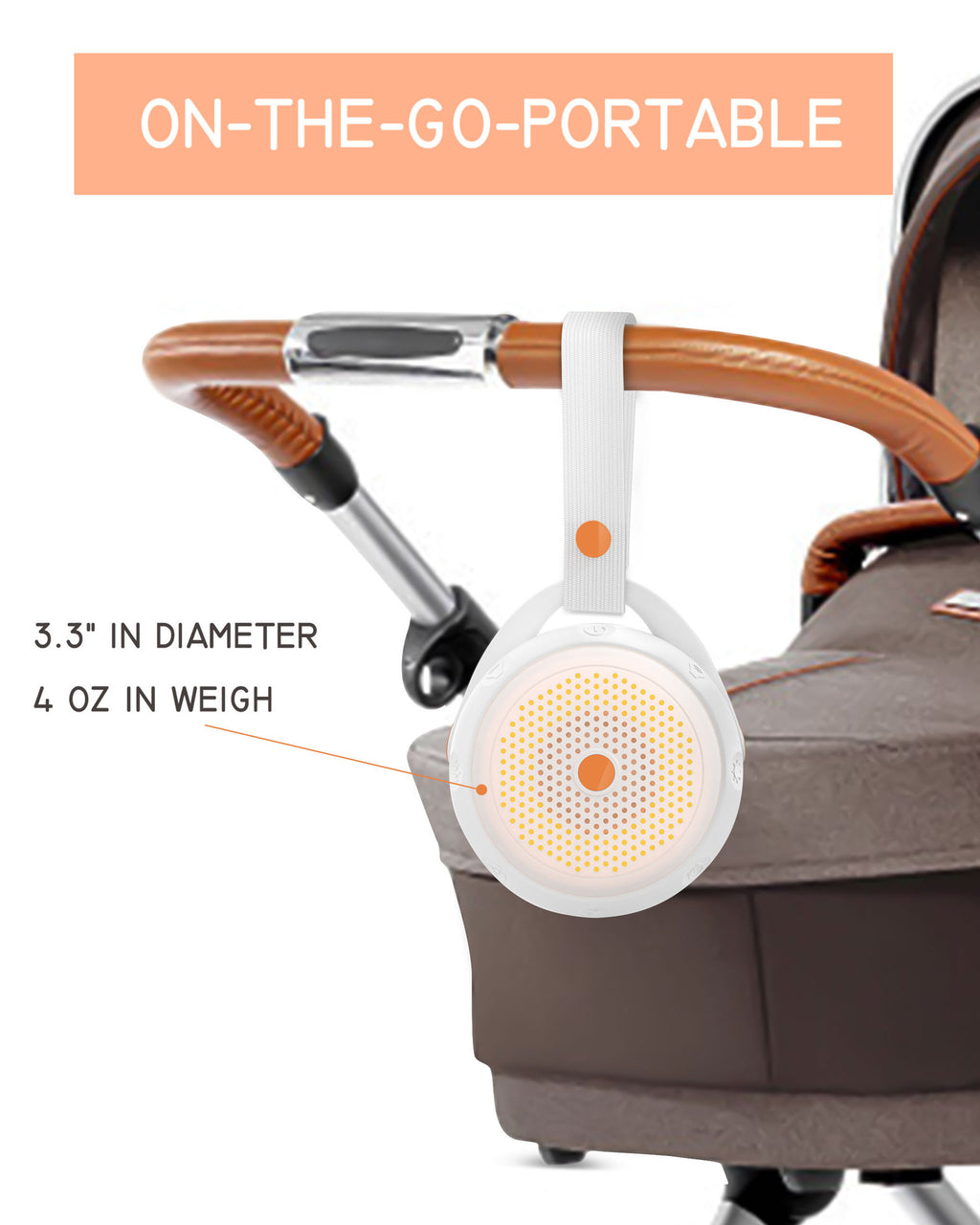 Portable Cozy Cub white noise machine for babies, USB-powered travel sleep aid with soothing sounds for restful sleep.