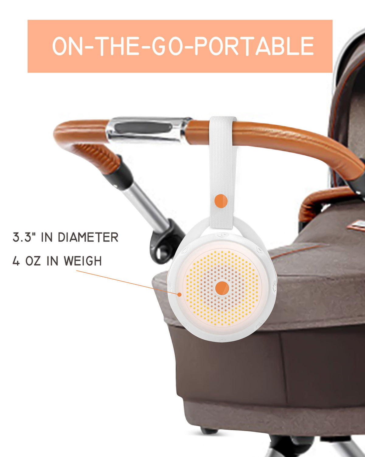 Portable Cozy Cub white noise machine for babies, USB-powered travel sleep aid with soothing sounds for restful sleep.
